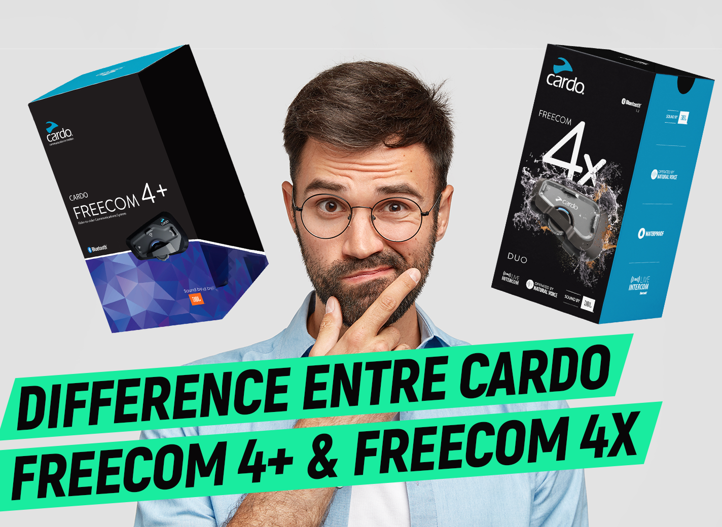 Quelle différence entre l'intercom cardo freecom 4+ et freecom 4x