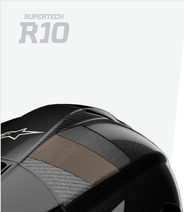 découpe et composition du nouveau casque alpinestars supertech R10