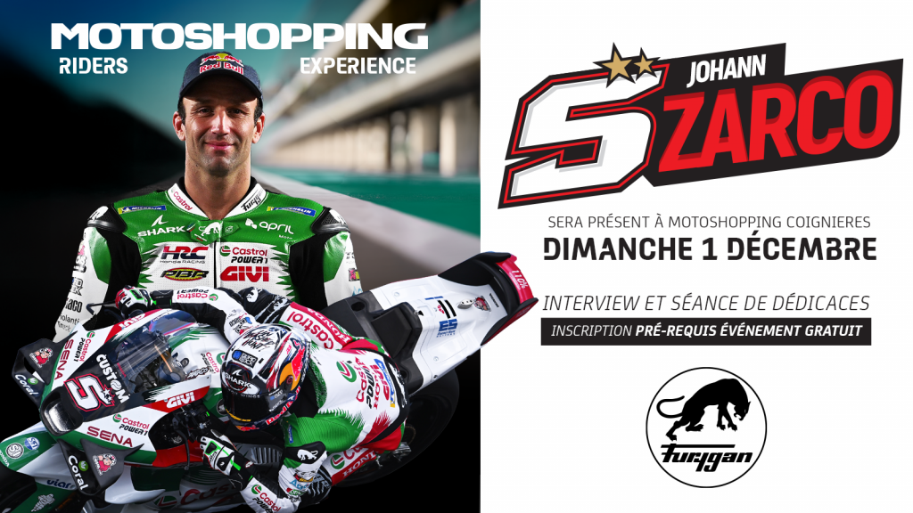 Johann Zarco chez MotoShopping à Coignières : Riders Experience 2024